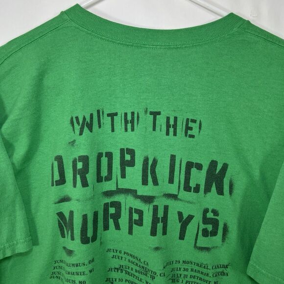 Dropkick Murphys Kiss Me Im Shi*faced Tour T Shirt Adult Size XL Green FOTL Best - Picture 7 of 8